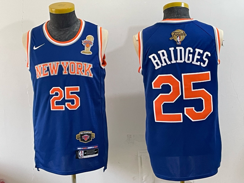 Men New York Knicks #25 Bridges blue 2026 Nike NBA jersey 0722020->new york knicks->NBA Jersey